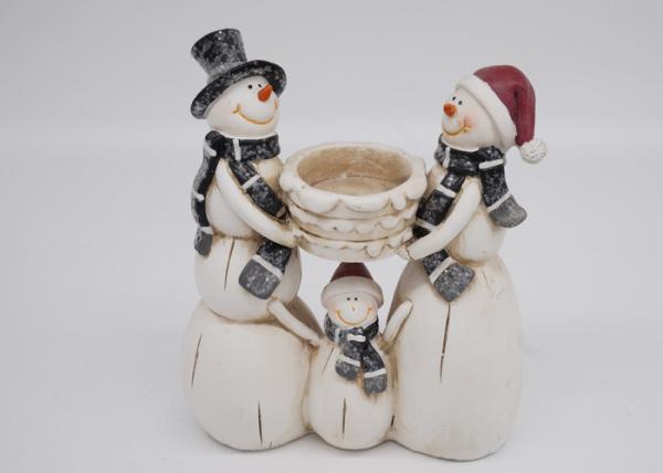 Quality Winter Season Polyresin Crafts Christmas Figurines Decorations Candle Holder for sale