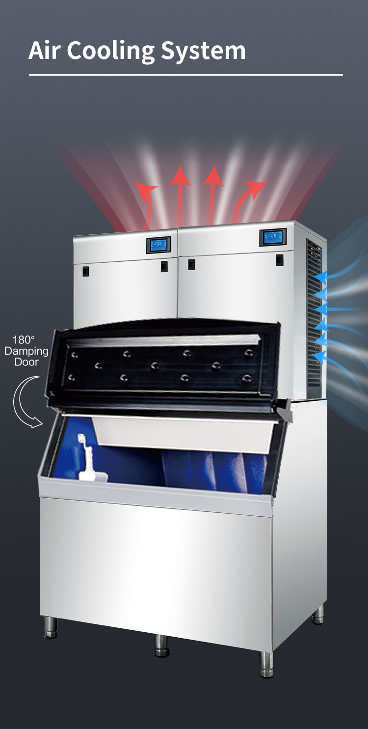 1000kg Commercial Nugget Ice Machine Air Cooling 22mm Automatic Clear Ice Maker