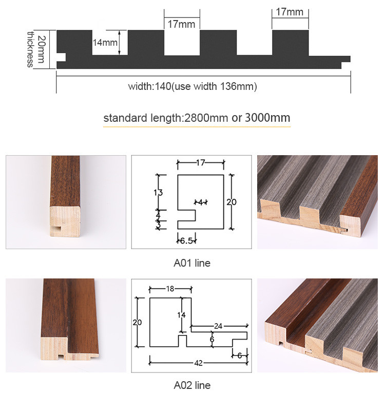 Factory Interior Decoration WPC Composite PVC Wall Panel WPC Indoor Wall Panel