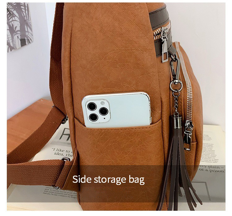 Waterproof Computer Laptop 2way Backpack for Girls Bange Bag Custom PU Leather