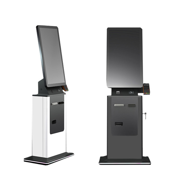 Advanced Check-In Kiosk with Touch Screen Self-Service A4 Printer Passport Scanner Cash Coin Payment Resolution 1920*1080