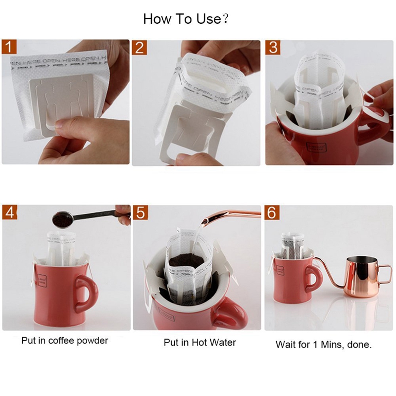 Eco Friendly Drip Coffee Filter Bags Hanging Ear 0.25mm Thickness