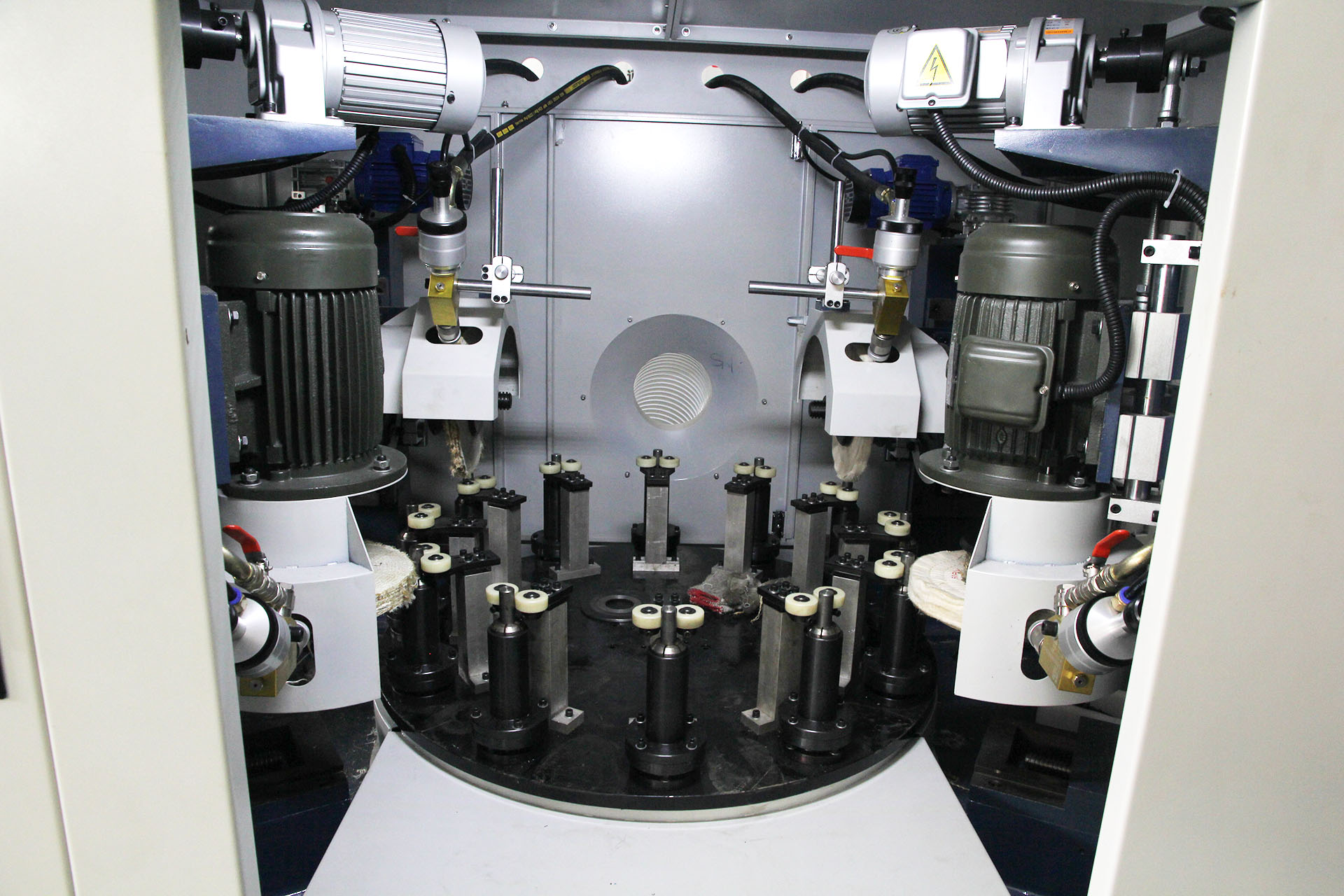 4 grinding head rotary buffing machine automatic polishing machine Metal Round Cover Polishing Machine