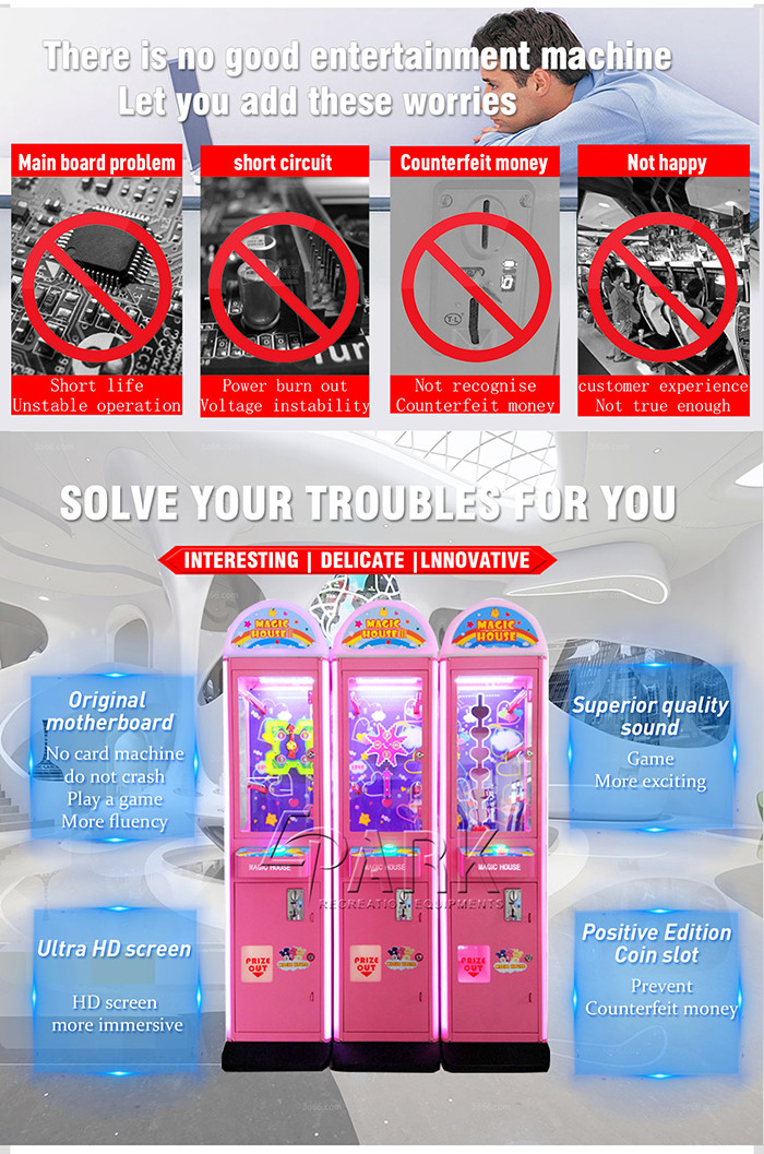 Pink Prize Gift Crane Game Machine Magic House English Version