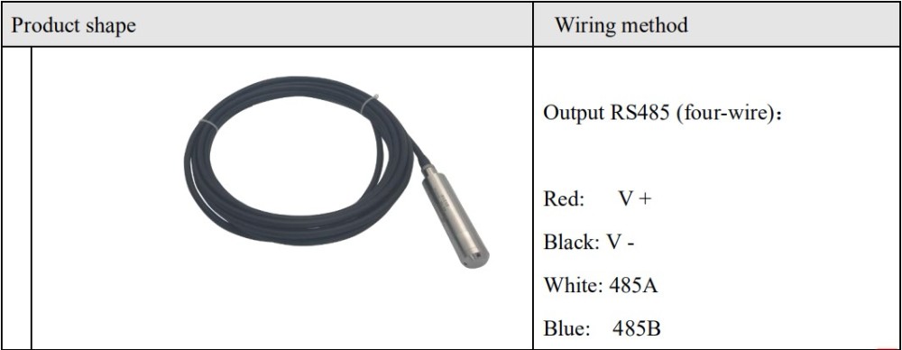 5m Cable Length Submersible Water Pressure Tank Level Sensor with Optional Output Signal