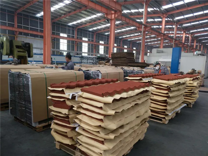 Villas Roof Classical Tile Shingle Tile Top Roof Tile Color Stone Coated Bond Tile AZ70 Metal Tile 50 Years Warranty