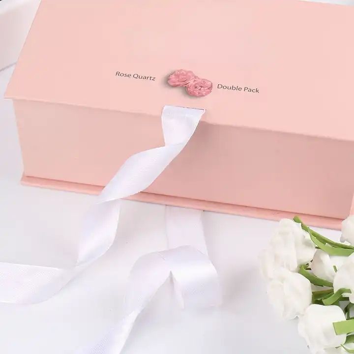 Custom Order Accepted Luxury Flip Top Cardboard Paper Boxes Gift Box With Ribbon Bow