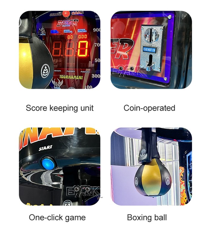 Electronic Tickets Redemption Arcade Boxing Punch Machine Coin Operated Games
