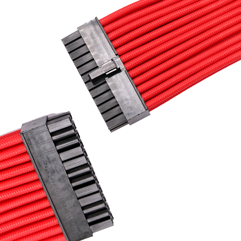 24Pin ATX Male to Female Motherboard Power Extension Cable Red 18AWG