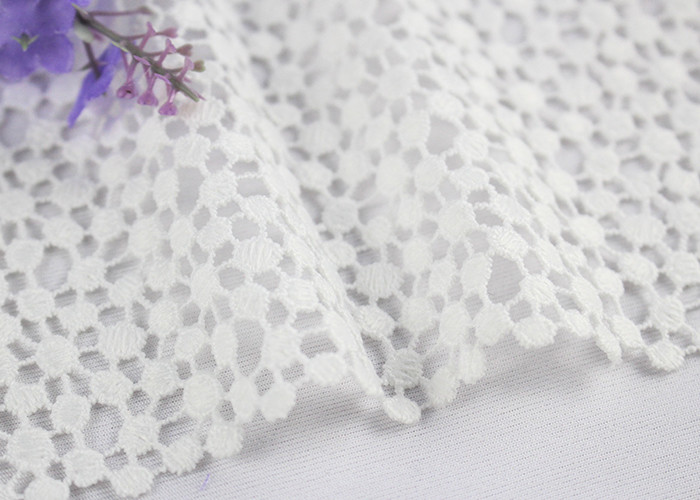 Milk Silk Water Soluble Lace Fabric For Bridal Dresses Circle Lace Designs