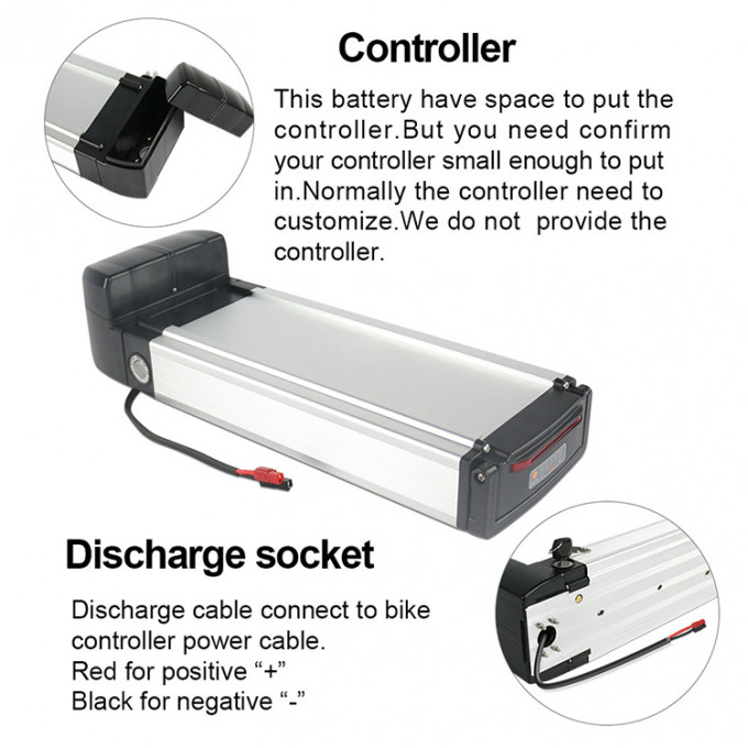 Lightweight 36 Volt Lithium Ebike Battery Rainproof DC2.1 Charging