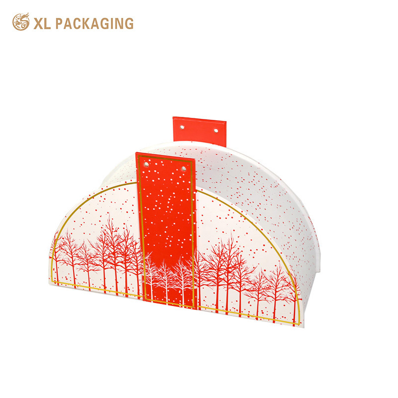 Customized Silver Gold Color Empty Paper Packaging Collection Box Half Round Shape Design For Cosmetic