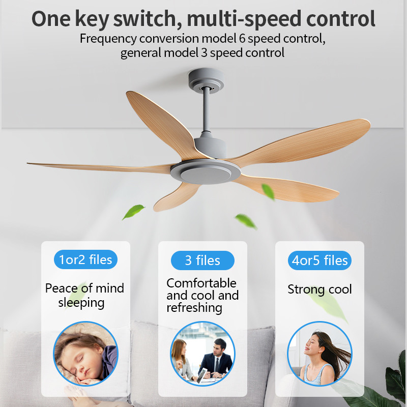 Factory Direct - Modern 56" Indoor Ceiling Fan with Frequency Conversion, 5 ABS Blades, Remote Control Perfect for Any Room
