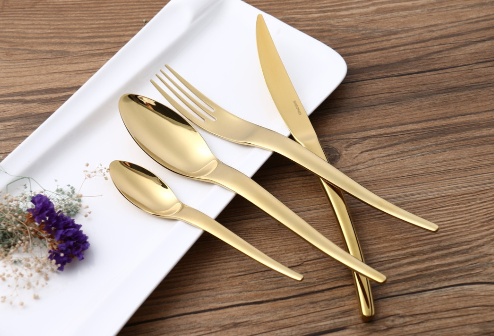 Mirror Polish With Hand Polish Silver Color Cutlery Set Stainless Steel Silveware Set