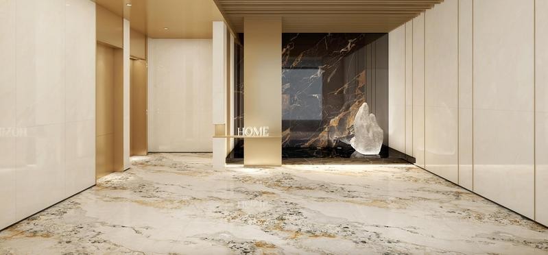 Grade AAA Outside Floor Antibacterial Porcelain Glazed Polished Tile For Hotel Dining Room