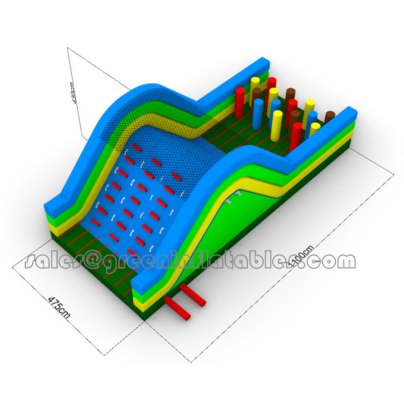 Best Lead Free Pvc Tarpaulin Material Custom Inflatable Obstacle Course Equipment Trampoline Amusement Theme Park