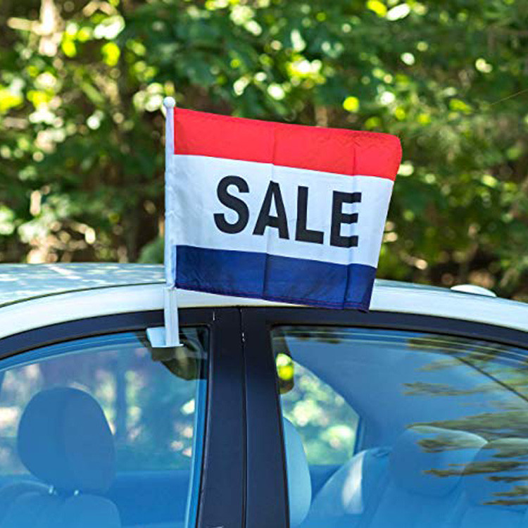 Single Sided Or Double Sided Car Sales Flags Screen Printed