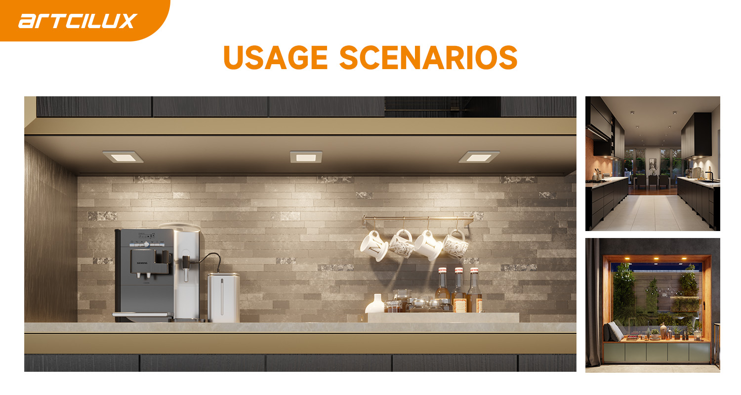 Replaceable Cover Under Cabinet LED Spotlights DC12V In Bedroom / Kitchen