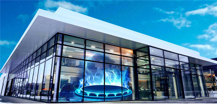HD High Resolution P3.91-7.82 Indoor Full Color Transparent LED Display Screen For Store Window Glass