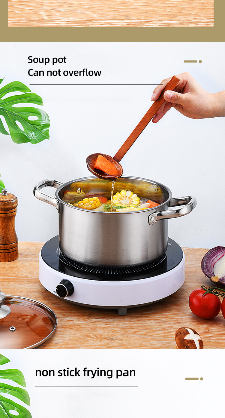 Escalation Series 5Pcs Multi-Purpose Kitchen Pots Cooking Cookware Sets Stainless Steel Pots Sets