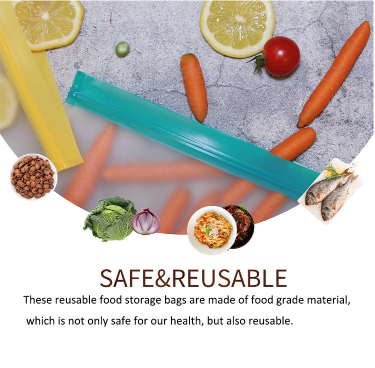 Reusable Leakproof Poly Packaging Bag Translucent Frosted PEVA Food Freezer
