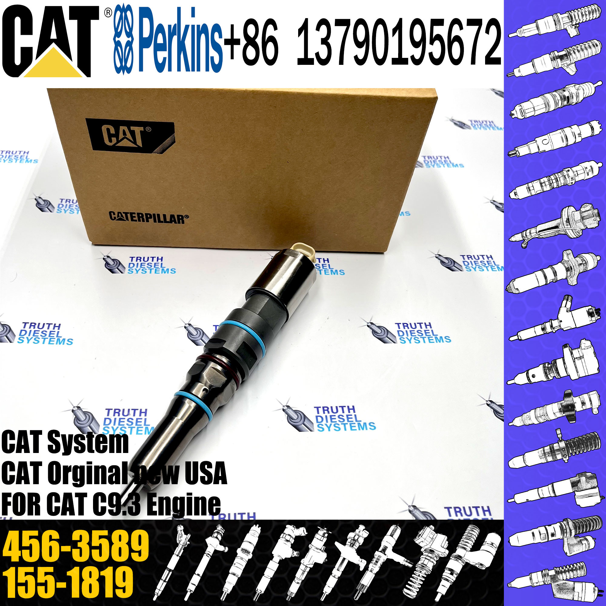 E336E Injector 173-9379 456-3509 138-8756 456-3589 155-1819 324-5467 C9.3 Diesel Fuel Injector