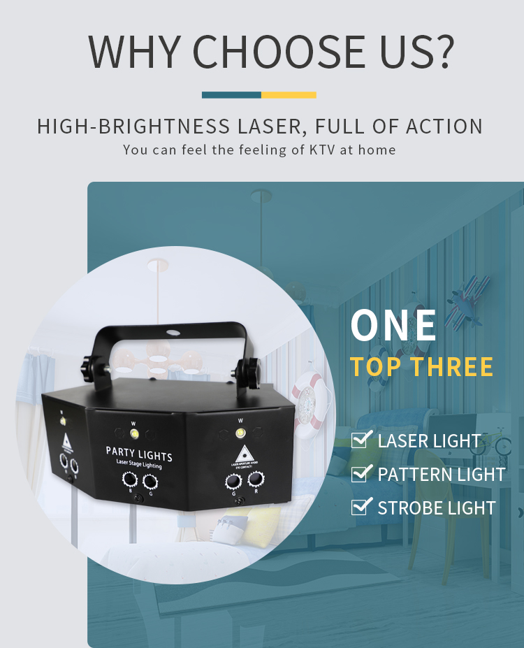 2022 New 9 Eyes KTV Bars Stage Party Light Sound Activated Home Projection Cool Dazzling DMX DJ Disco Dance Laser Strob