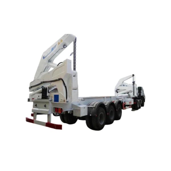 Quality SINO TRUCK HOWO TH7 3axle XCMG Self Loading Crane 37tons 40T 45T Sidelifting Loader 20FT 40FT Container Truck Trailer for sale