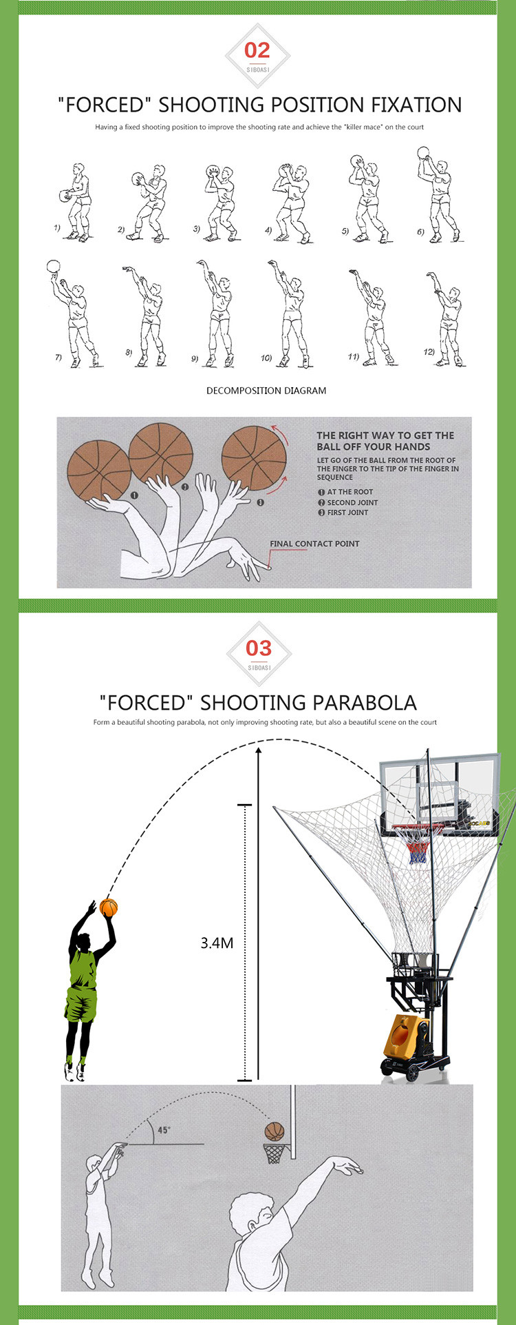 Siboasi AC 100V Automatic Basketball Shooting Machine Indoor Sports Equipment For Training