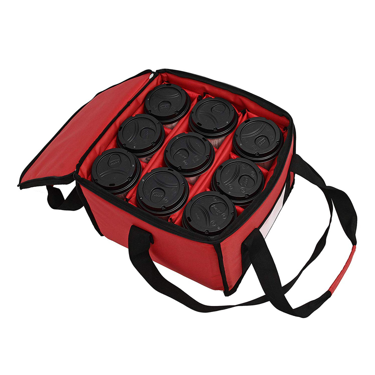 Delivery Custom Insulated Food Bags , Insulated Collapsible Tote Bag Carrier 9 Cups