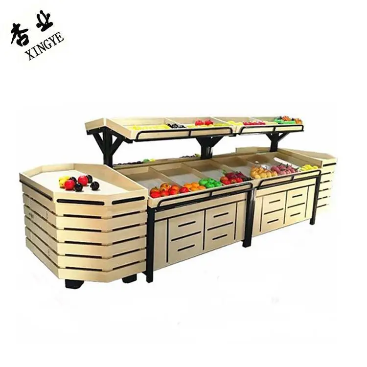 Customized Colors Fruit Display Shelf Single Sided Supermarket Rack