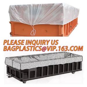 Waste Disposal Dumpster, Open Top Roll Off Drawstring Container Liners, Dumpster