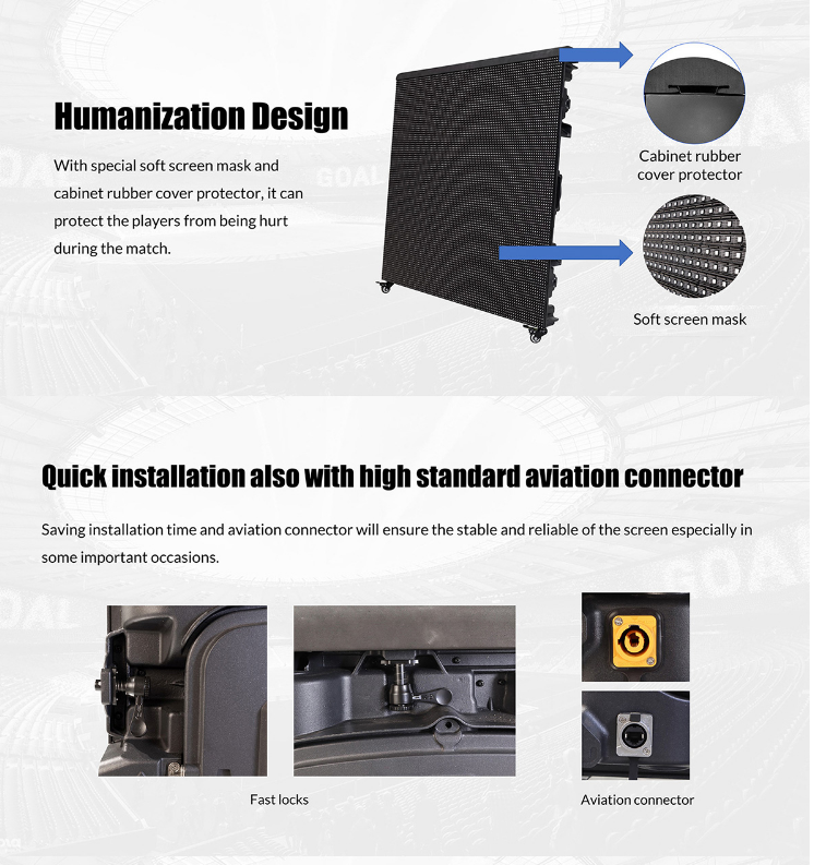 LED Visual P6.67 P8 P10mm LED Sign Advertising Stadium Perimeter LED Display for Sport Arena