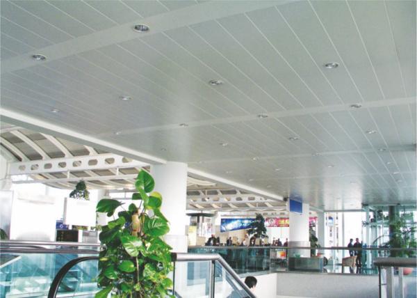 Open interior suspended Aluminium Strip Ceiling B - shaped , Plank Linear Metal