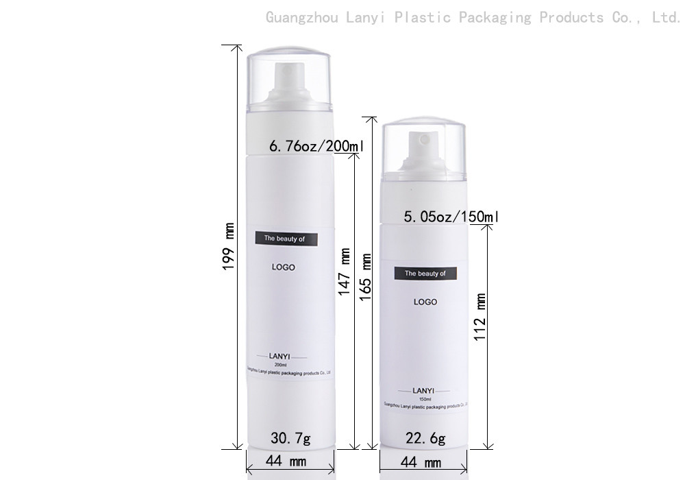 Double Cap Home 200ml 150ml PET Plastic Spray Bottle