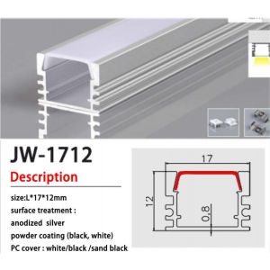 Anodized 6063-T5 Aluminium LED Channel With Diffuser Cover