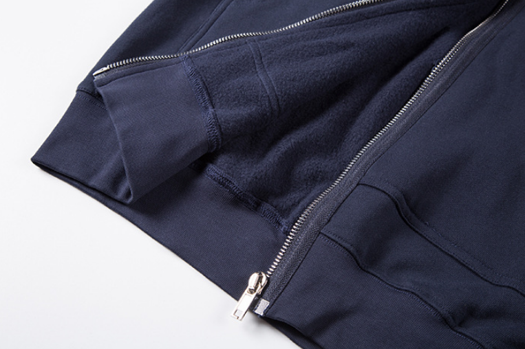 Solid Color Fitness Casual Full Face Zip Hoodie / Oversized Fleece Hoodie