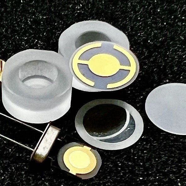 AT Cut Coated Quartz End caps For Thickness Shear Mode Pressure Sensor