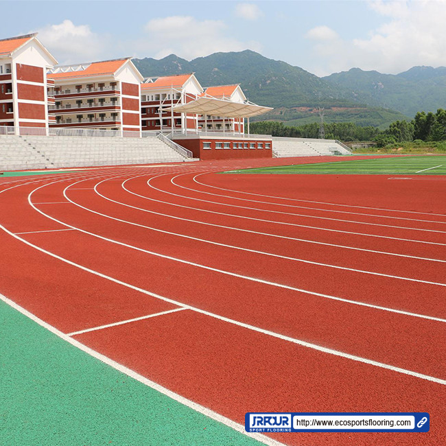 UV Resistance 15mm Thickness Eco Sports Flooring Spray Coated Red