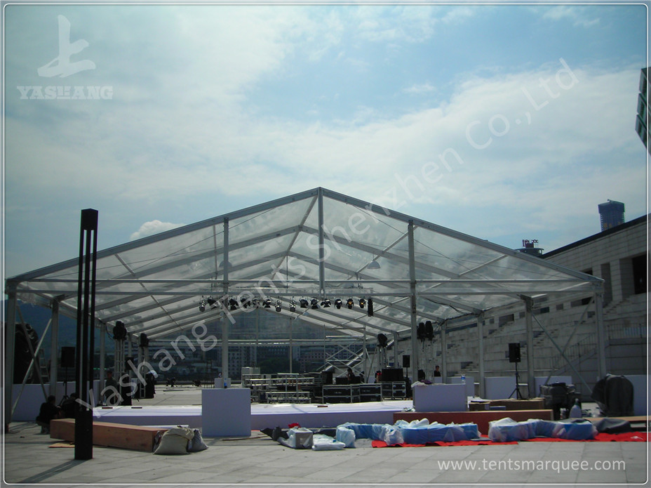 800 Seater Fabric Gala Dinner Outdoor Party Tents Clear Roof Marquee 25X50 M