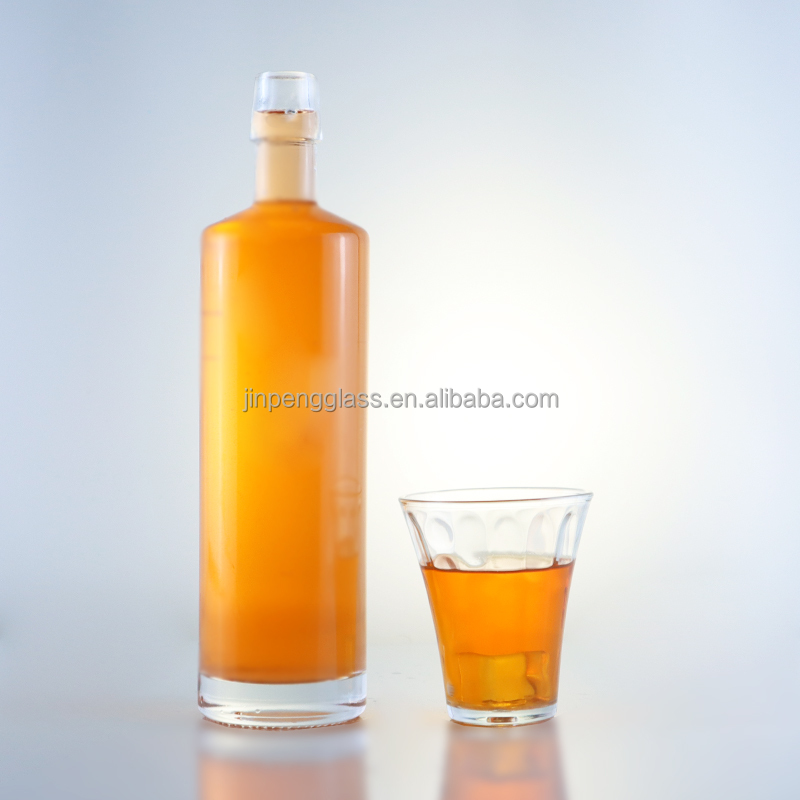 750 ml Sealing Type Cork Extra Flint Chinese Beverage Glass Packing Bottles For Vodka