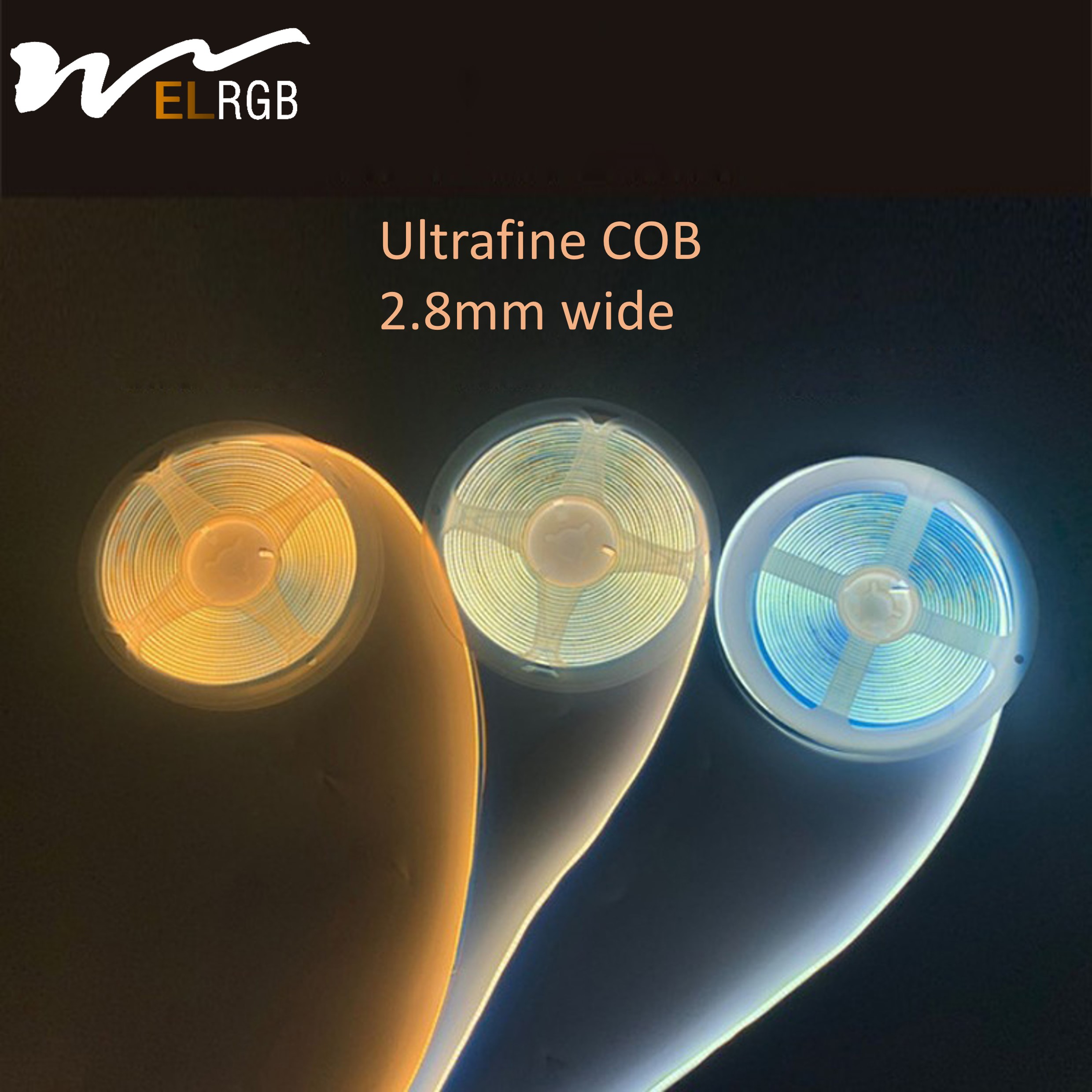 2.8mm Wide RGB COB Dimmable LED Strip For Car Home Hotel Deco