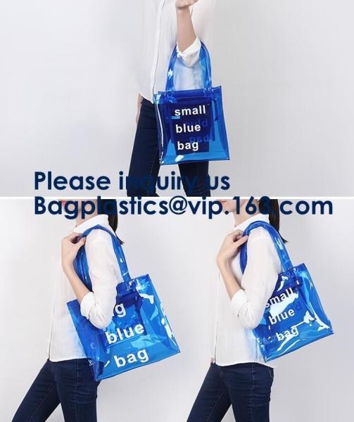 Stylish Waterproof Transparent Clear Tote PVC Beach Bag,Girls Fancy Clear