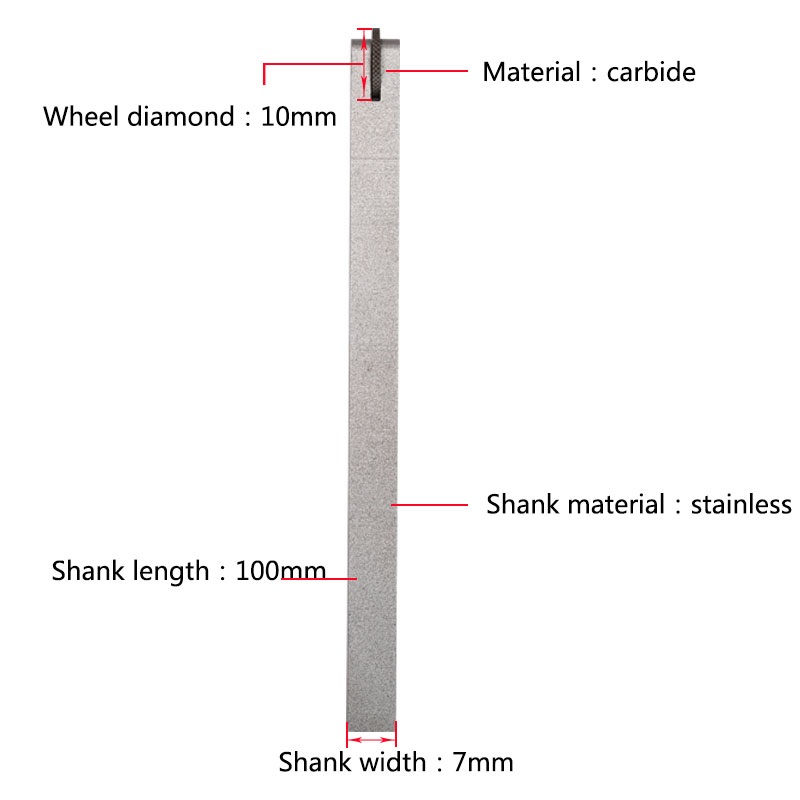 7mm Stainless Steel Shank Carbide Millgrain Wheel