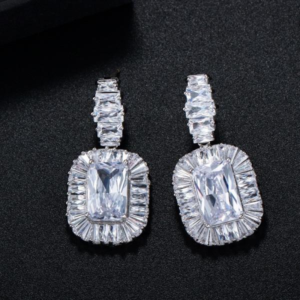 High Quality Women Vintage Luxury Rhinestone Earring jewelry CZ Zirconia Drop
