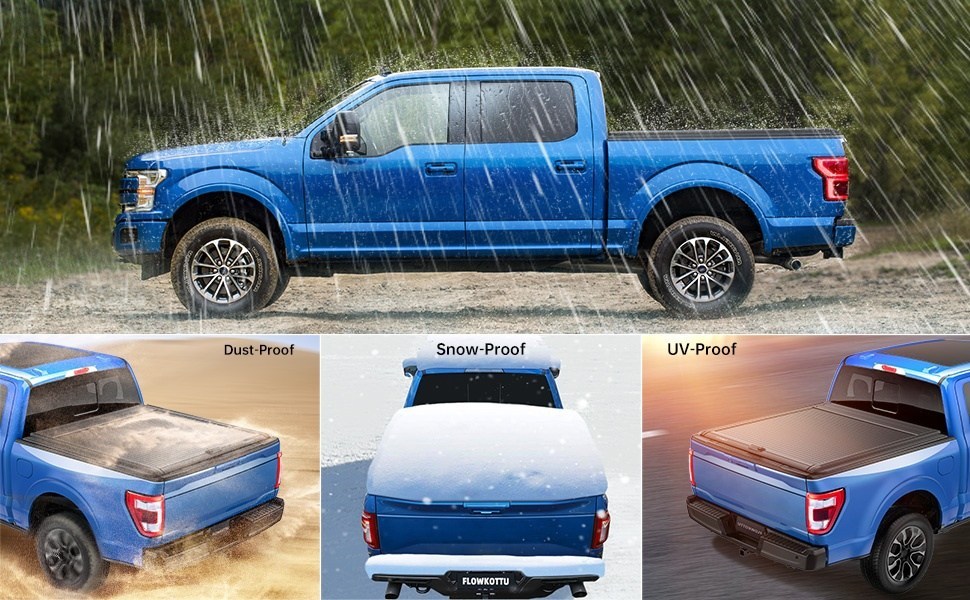 5.5-5.6 FT Truck Bed For Ford F-150 Retractable Hard Tonneau Cover