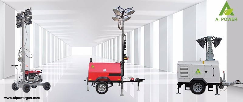 Kubota 300wX4 Portable Light Tower 7m Genset Lighting Tower