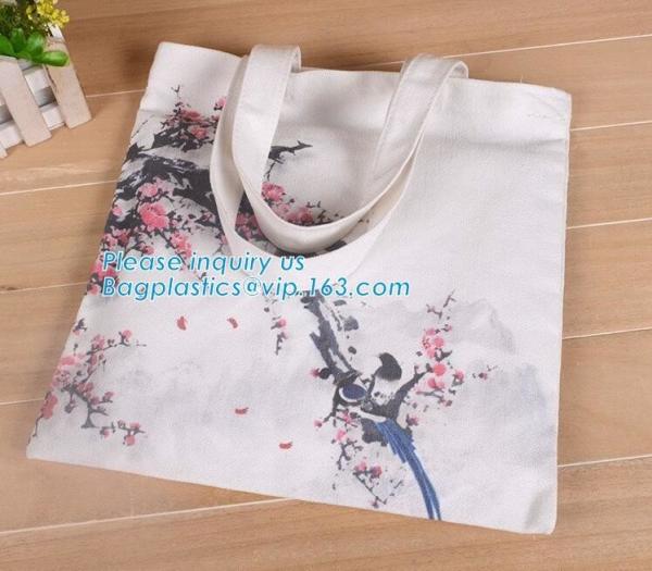 College student's bag custom logo large space plain canvas tote bag,Promotional