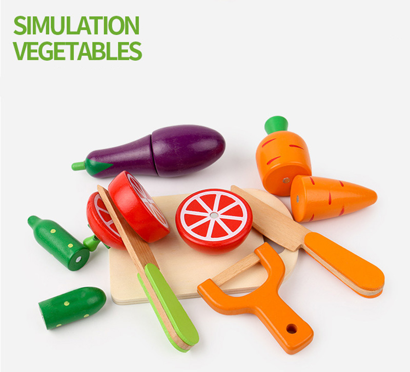 Montessori Kitchen Pretend Toy For Children Cutting Fruit Vegeta