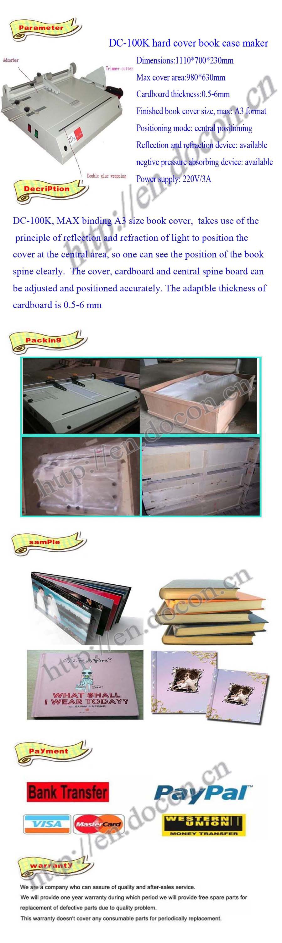 DC-100K hardcover making machine